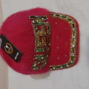 SEVEN COLORS LADY HAT WITH SPARKLING GEMSTONE AND QUEEN LOGO